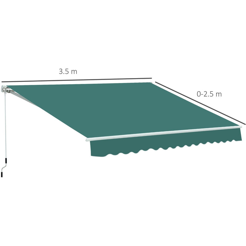 Manual Retractable Awning, 3.5 x 2.5 m