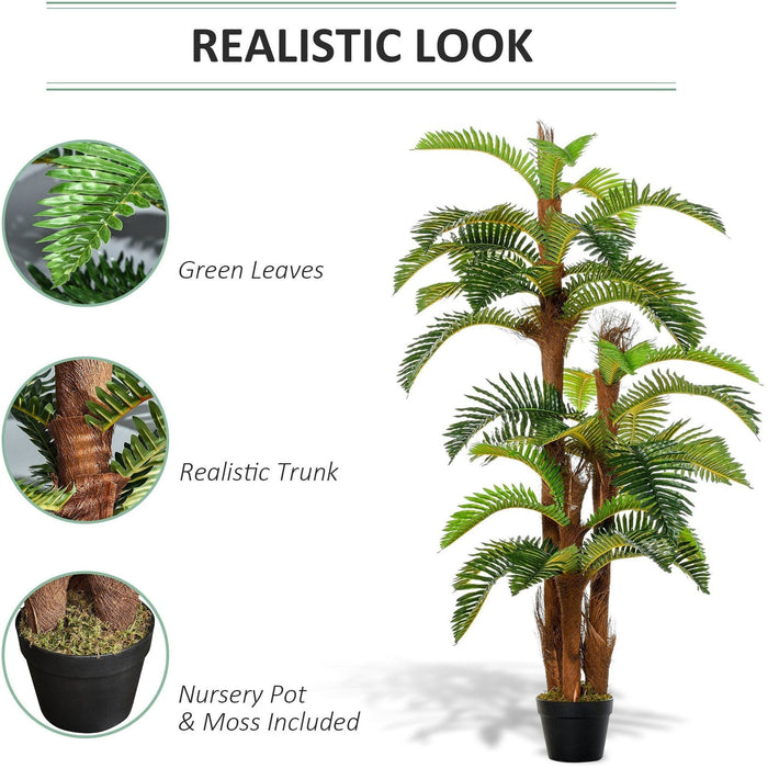 150cm Artificial Fern Tree, 36 Leaves, Indoor/Outdoor Décor