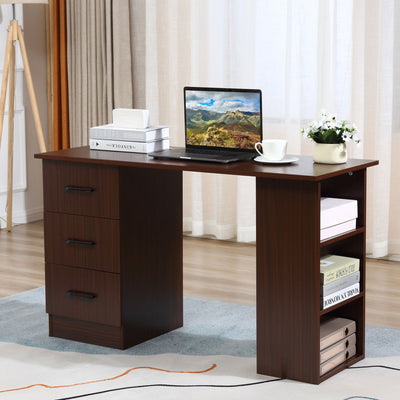 120cm Home Office Computer Desk with Storage Shelves Homcom