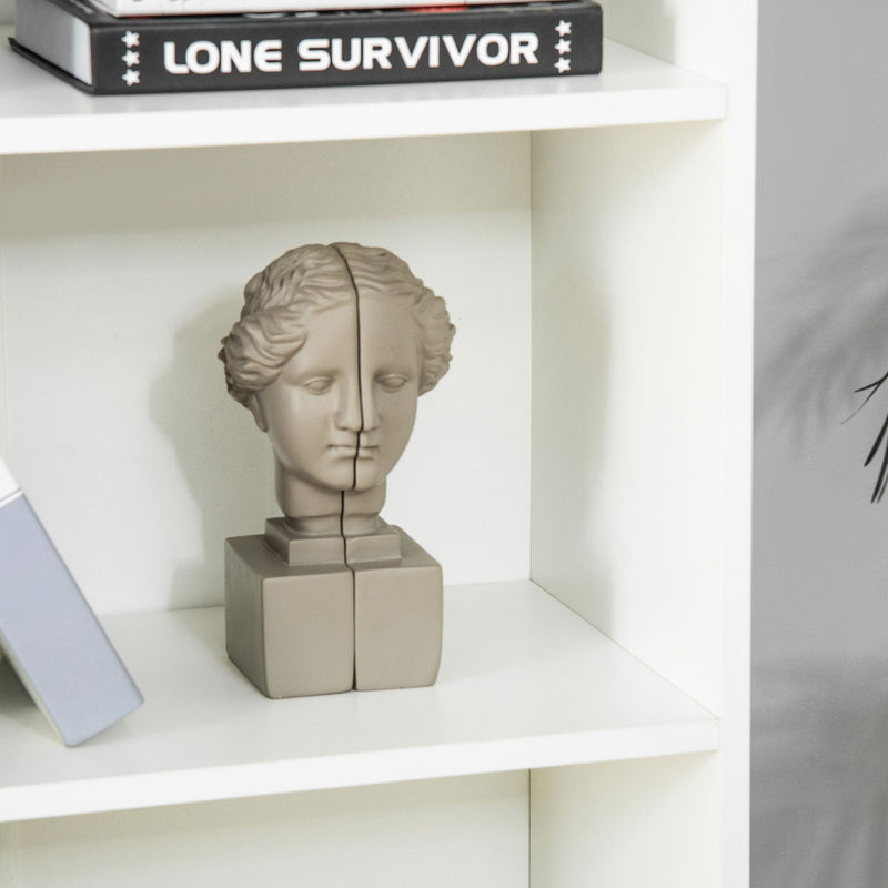 Narrow Bookcase With Cupboard, 5 Shelves, 59W x 29D x 180Hcm