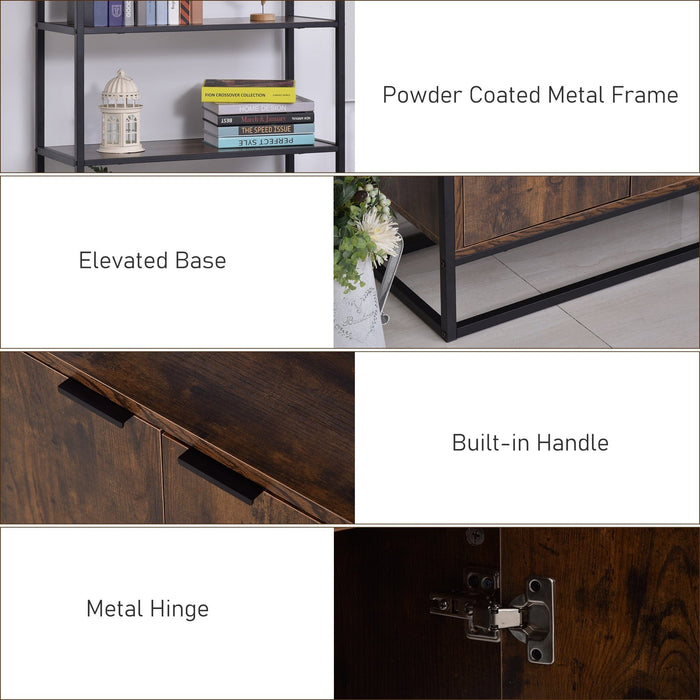 Industrial Style Storage Cabinet, 3  Shelves, Cupboard