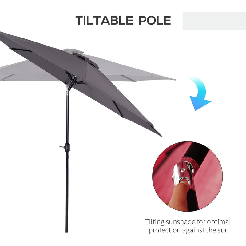 3m Tilting Garden Parasol with Crank Handle Outsunny