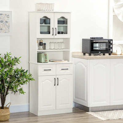 Kitchen Cupboard, 2 Shelves, 2 Drawers, White Homcom