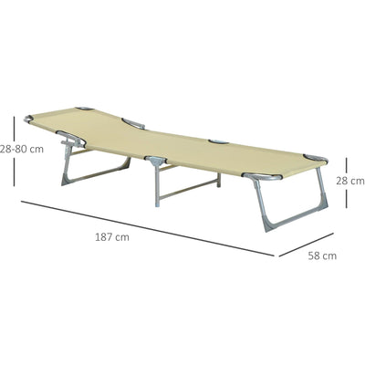 Portable Beach Lounger Outsunny