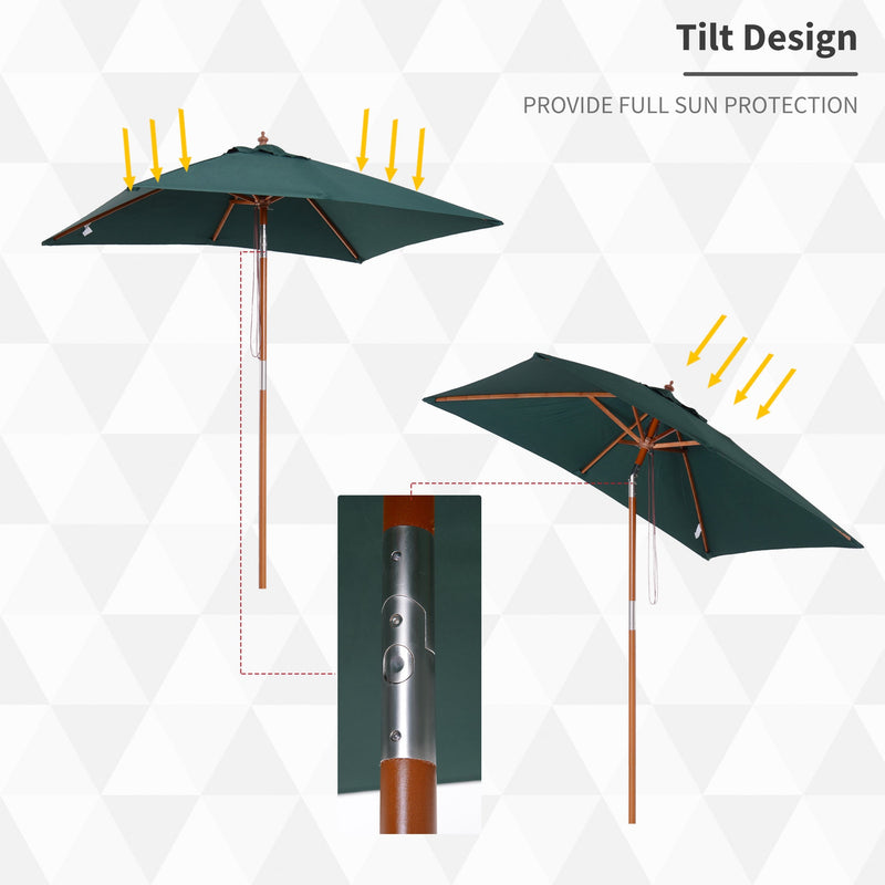 2m Garden Parasol, Green