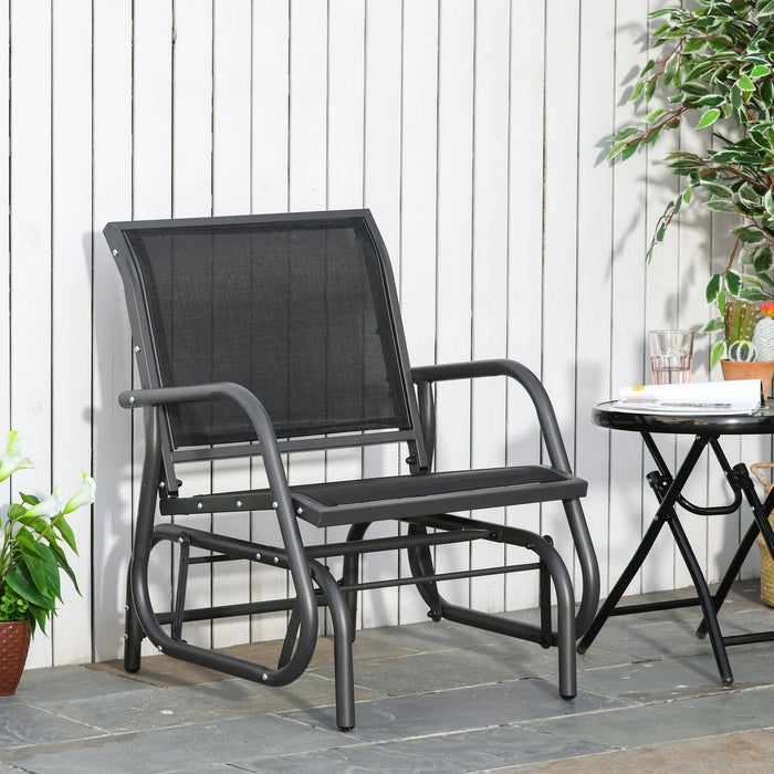 Outdoor Gliding Chair, Dark Grey/Black