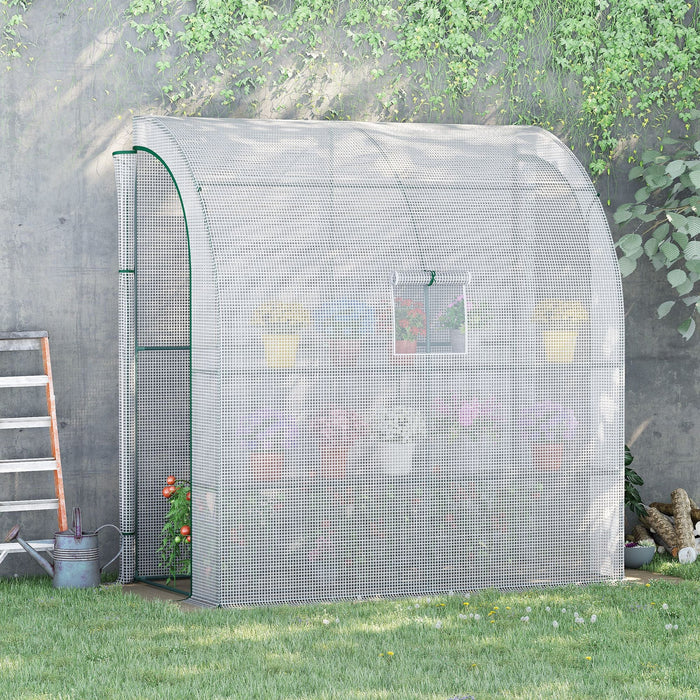 Plastic Lean To Greenhouse - 200x100x215 cm