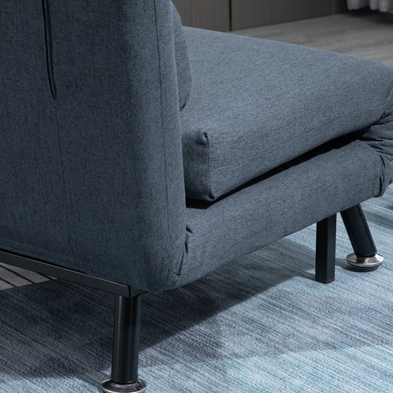 1 Person Futon Sofa Bed, Foldable, Portable Pillow, Grey