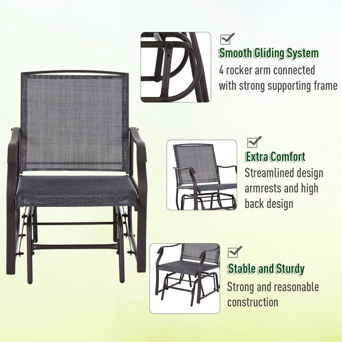 Glider Chair and Table Set, 2 Seater