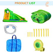5-in-1 Crocodile Kids Bouncy Castle Water Park, Ages 3-8 Outsunny