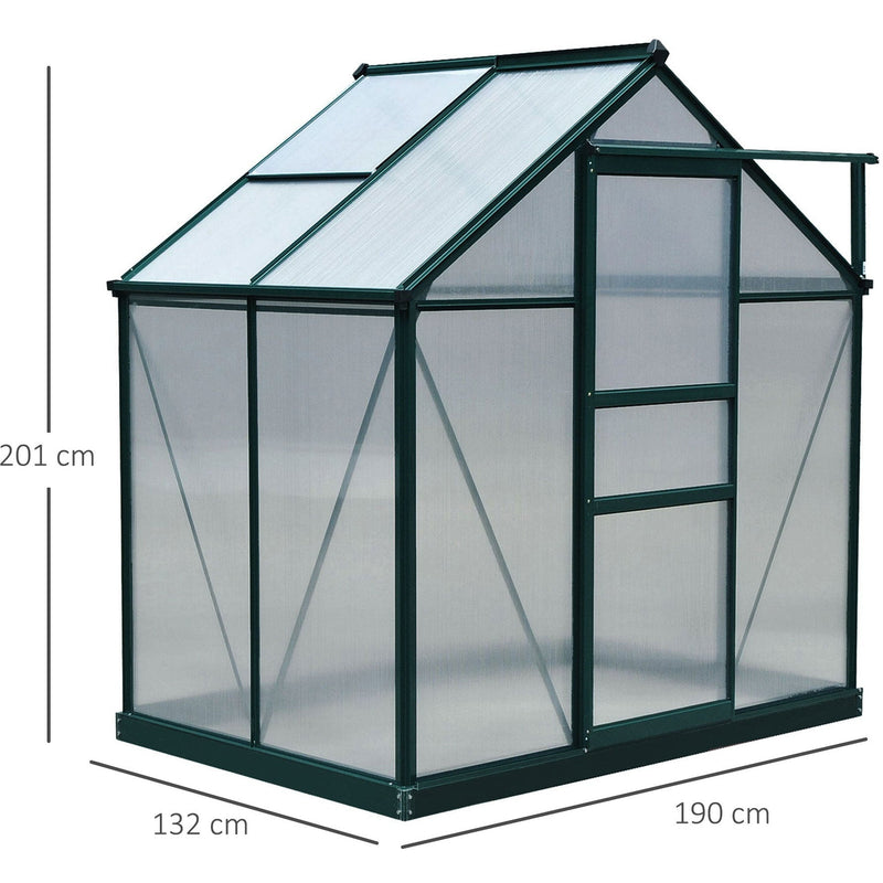 Polycarbonate Greenhouse, Walk In, Galvanised Frame, Clear