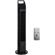 Oscillating Tower Fan, Remote, Timer, 3 Speed, Black Homcom