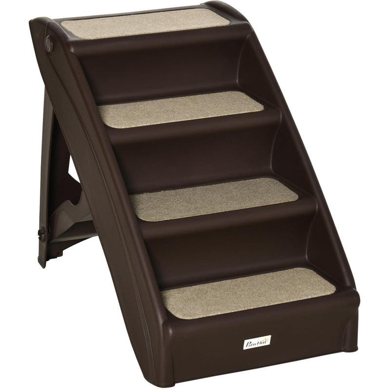 Dark Brown 4-Step Pet Stairs (62x38x49.5cm)