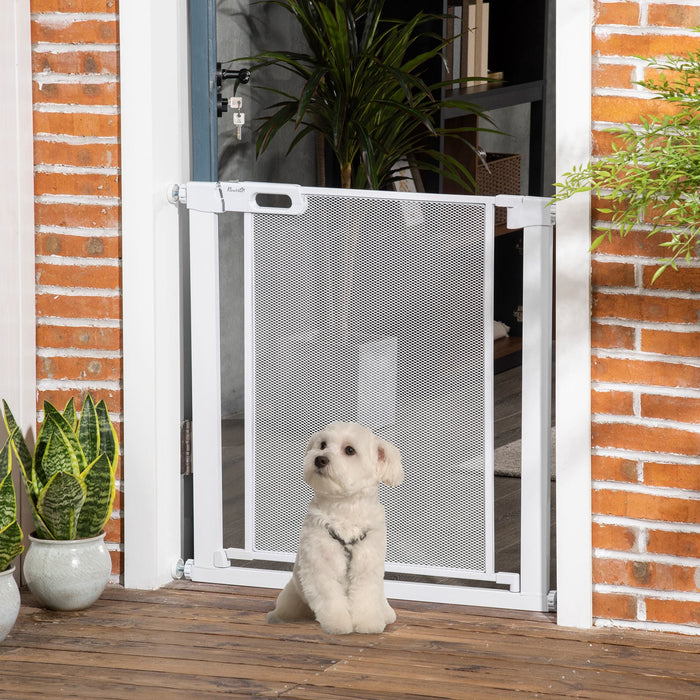 White Dog Gate for Doors & Stairs (75-82cm)