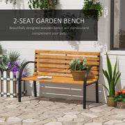 Slatted Garden Bench Outsunny