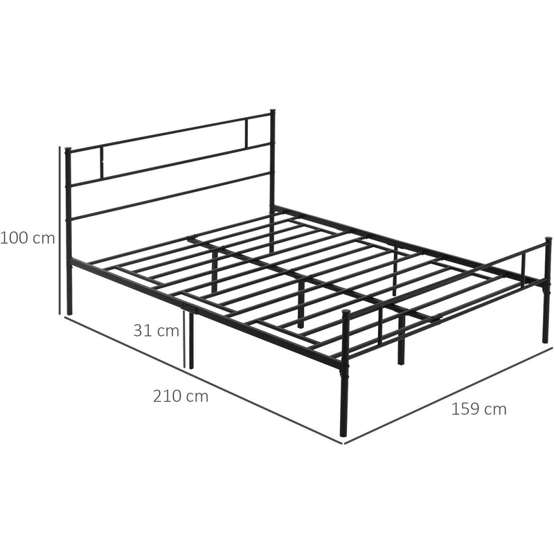 King Size Metal Bed Frame, Black