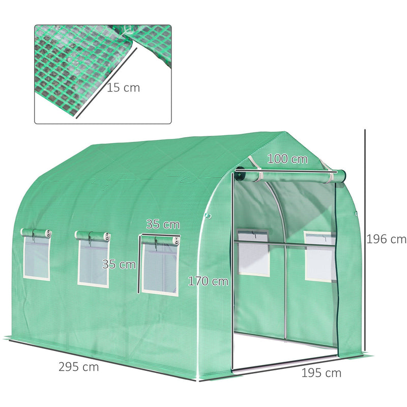 Polytunnel Greenhouse with Door 3x2M