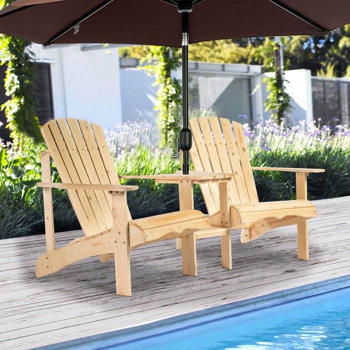 Double Adirondack Chairs With Table