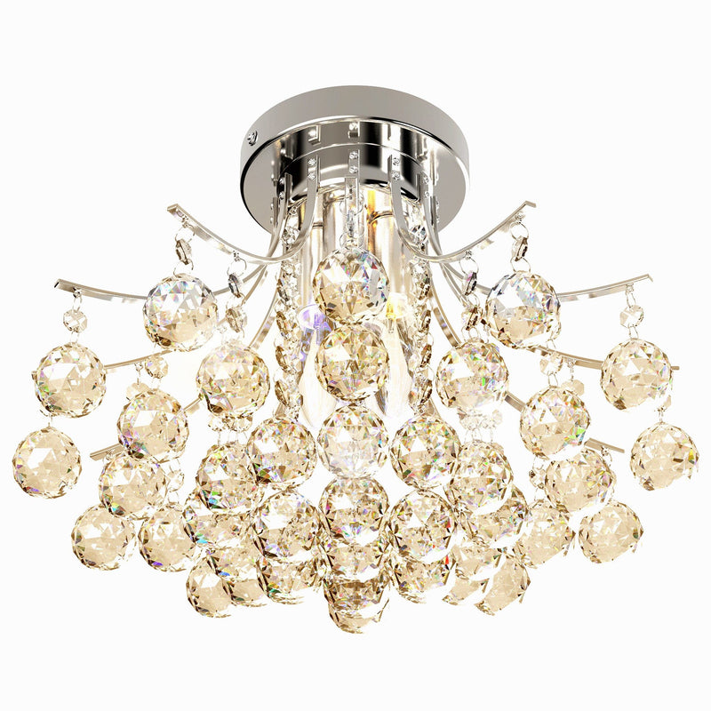 Elegant Crystal Chandelier, 3-Light K9 Crystal, D40x28cm
