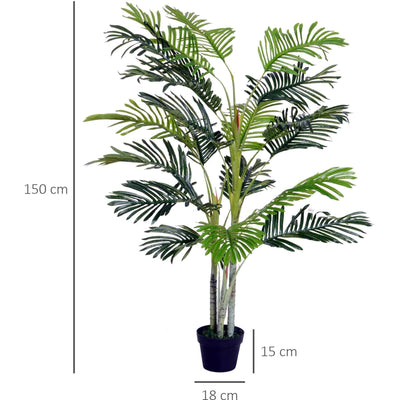 5ft Artificial Palm Tree, Indoor, Green Plant, Home/Office Homcom