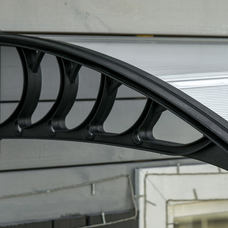 Modern Porch Canopy, Rain Shelter, Black Outsunny