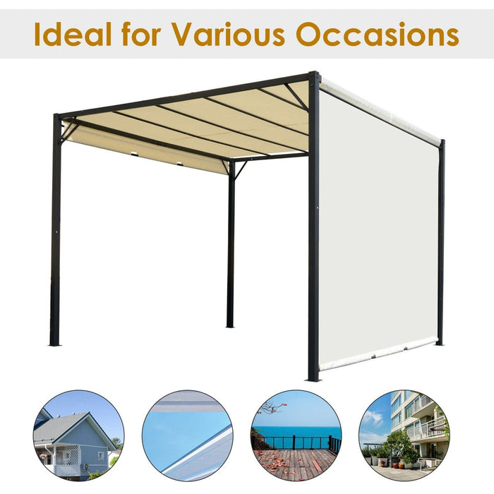 Metal Pergola With Sliding Canopy, 3x3m, Cream