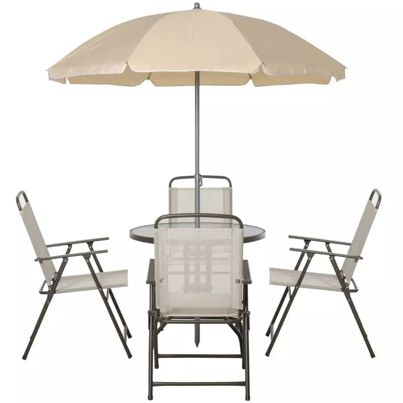 Garden Table and Chairs With Parasol Outdoor Patio Dining Set 