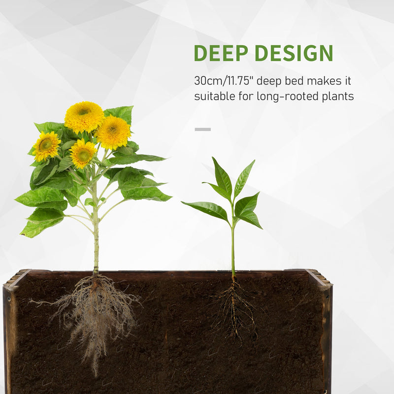 Raised Wooden Flower Beds, 78x35x30 cm