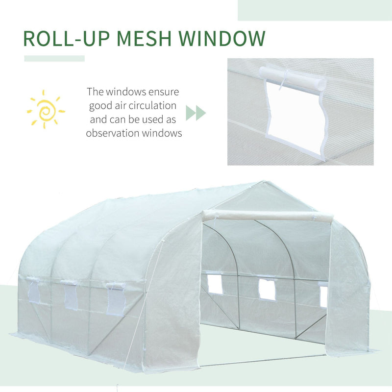 Polytunnel Greenhouse - Galvanised Frame - PE Cover - 3.5x3m
