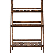 3 Tier Folding Wooden Garden Plant Stand, L60xW37xH93cm Homcom