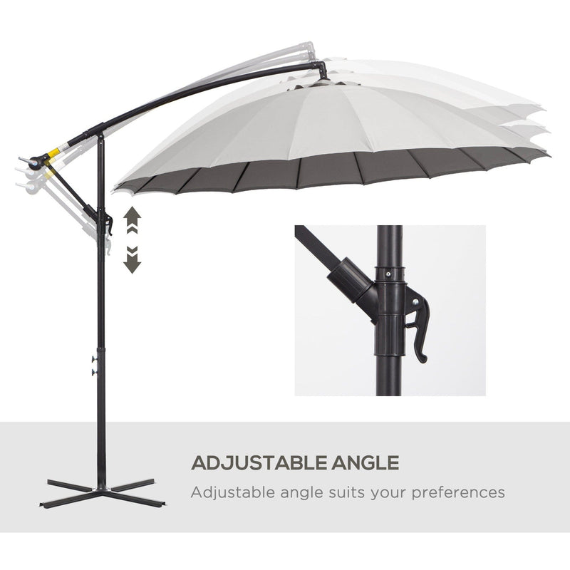 3m Shanghai Cantilever Parasol - Crank Handle, 18 Ribs