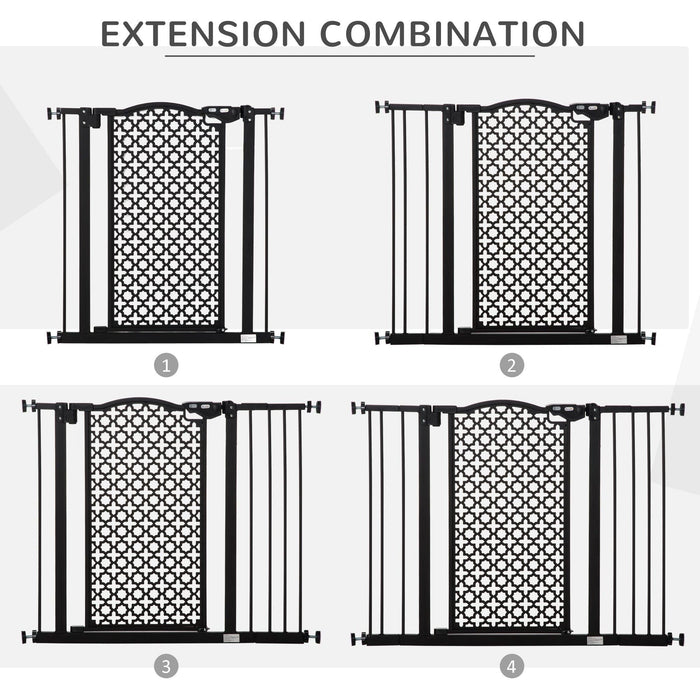 Door Gate For Dogs, Pressure Fit, 74-80cm, Black