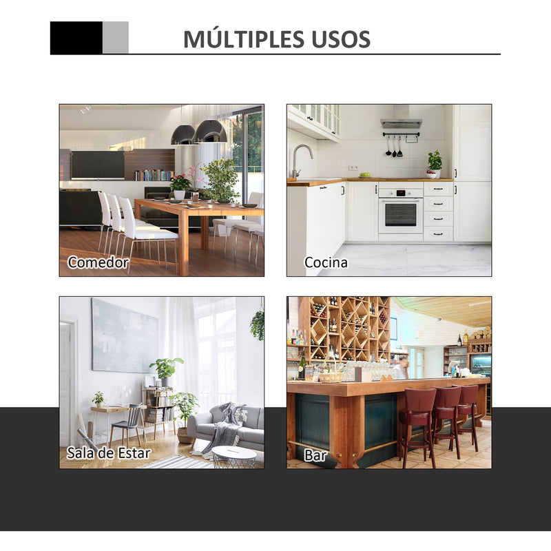 60cm White Bar Table With Adjustable Height