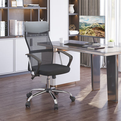 Adjustable Black Mesh Ergonomic Office Chair Homcom