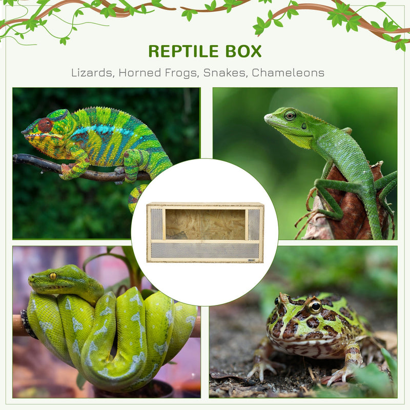 Reptile Terrarium with Sliding Doors - For Lizards Pawhut