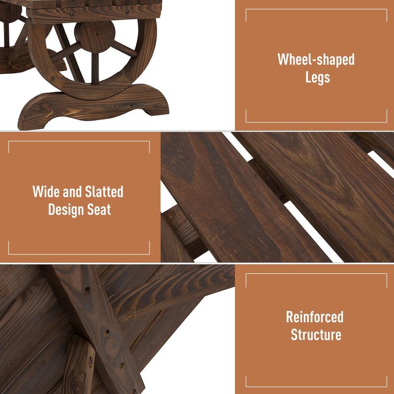 Wagon Wheel Bench Outsunny