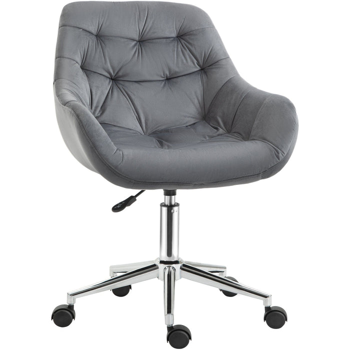 Dark Grey Velvet Ergonomic Office Chair