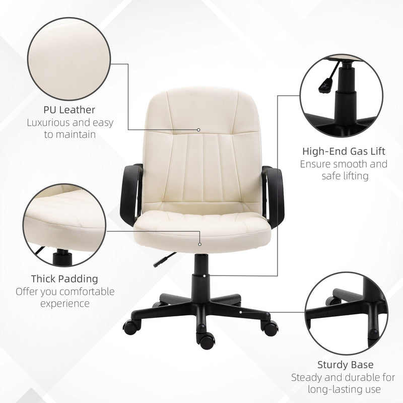 PU Leather Mid Back Swivel Office Chair
