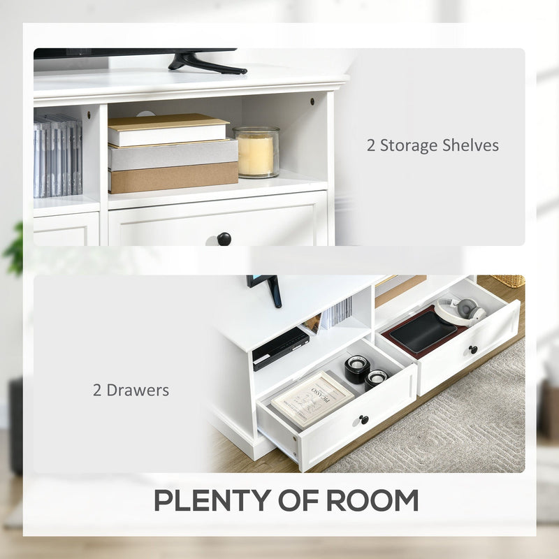 TV Unit, up to 45", Drawers/Shelves, White