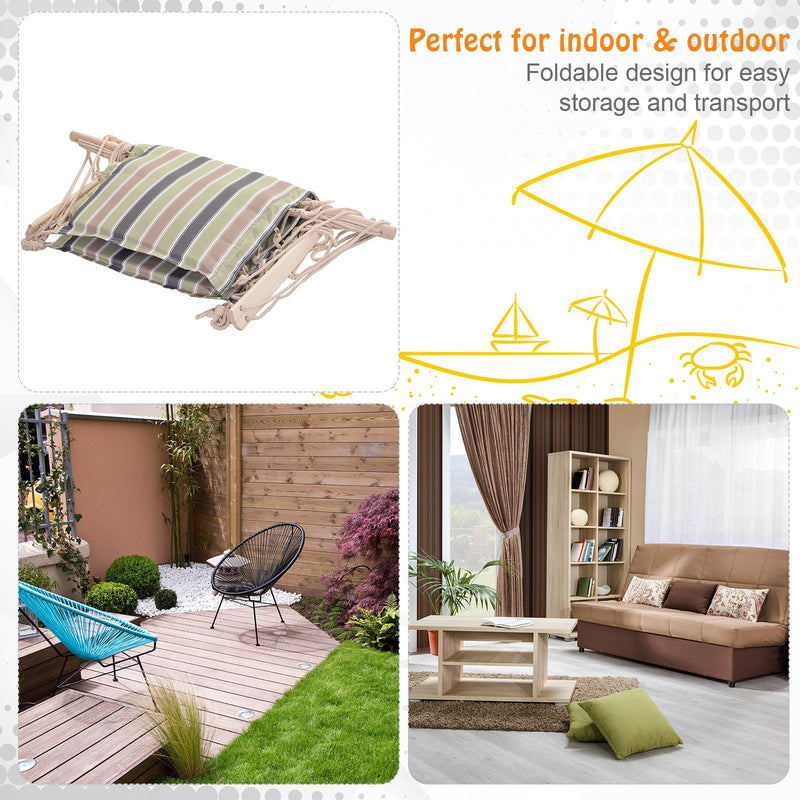 Outdoor Hanging Hammock Chair, Thick Rope, Multicoloured Outsunny