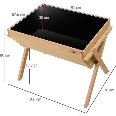 Wood Raised Planting Bed, 100x70x80 cm Outsunny