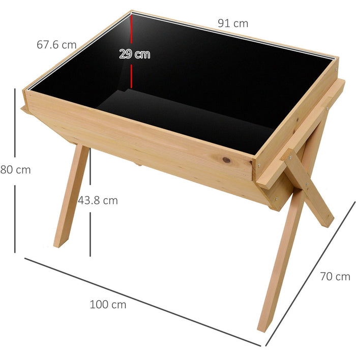 Wood Raised Planting Bed, 100x70x80 cm