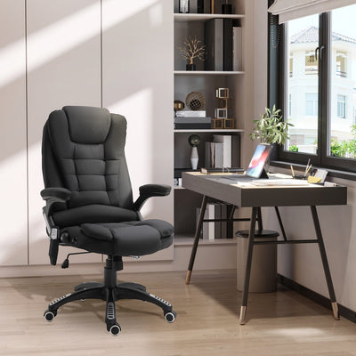 Heated Massage Chair w/ Swivel Black Vinsetto