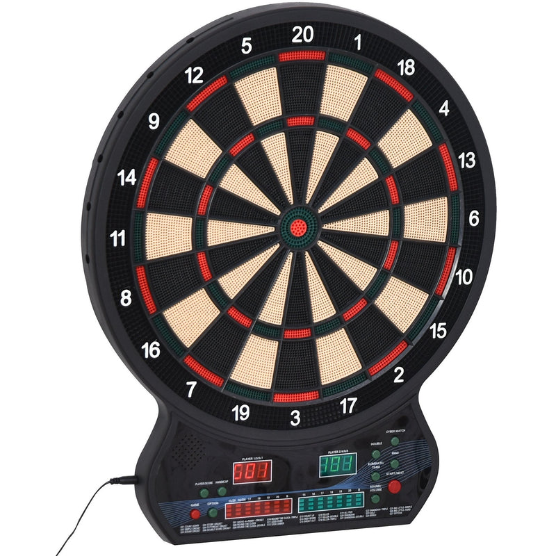 HOMCOM LED Dartboard Electronic Scoreboard 8 Players 27 Games Family Fun w/ 12 Darts 30 Heads Home Office Classic Game Homcom