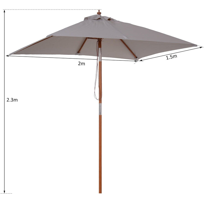 2m Outdoor Tilting Parasol Umbrella, Garden Sun Shade