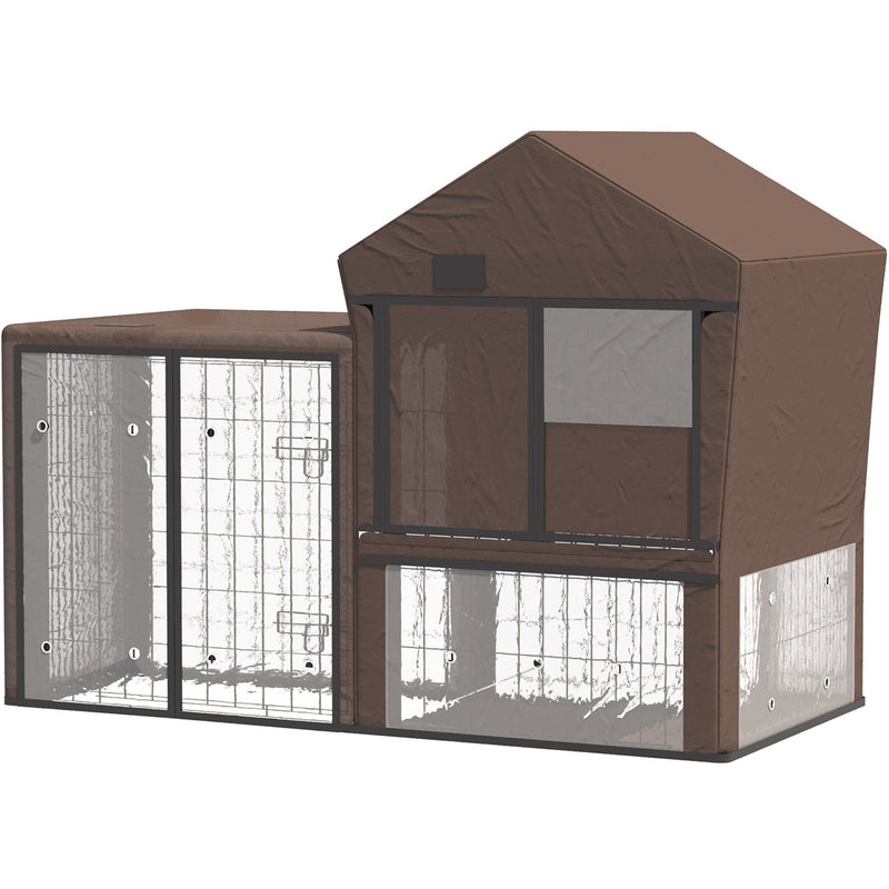 Brown Rabbit Hutch Cage Cover Pawhut