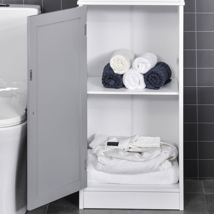 White Tall Free Standing Bathroom Slimline Cabinet