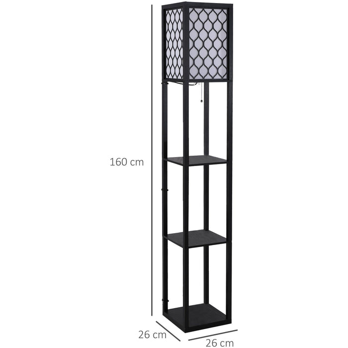 Floor Lamp With Shelves, Black