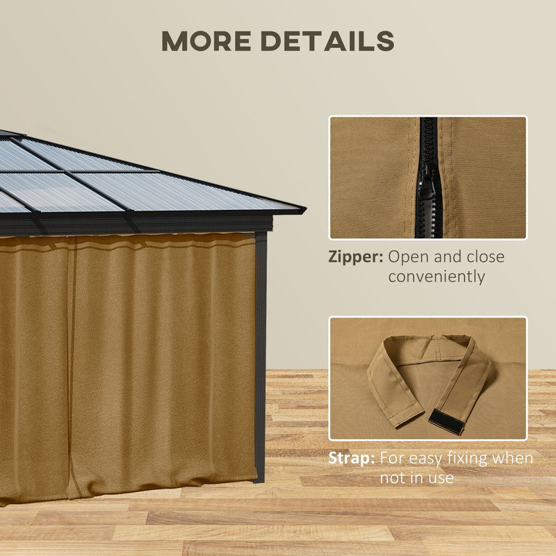 4 Sides For Gazebo Curtain Sidewalls, Fits Most 3x3m Gazebos
