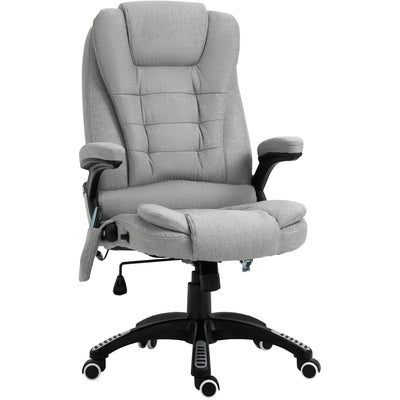 Grey High Back Executive Heated Massage Chair Vinsetto